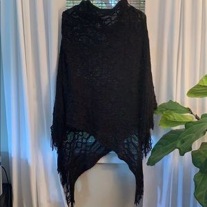 Black Poncho Shawl